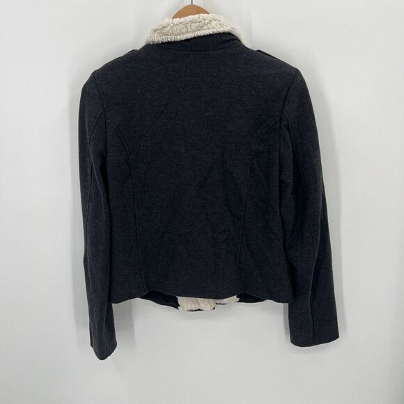 Lucky Brand Black Jacket with Cream Faux Fur Collar - Picture 4 of 13